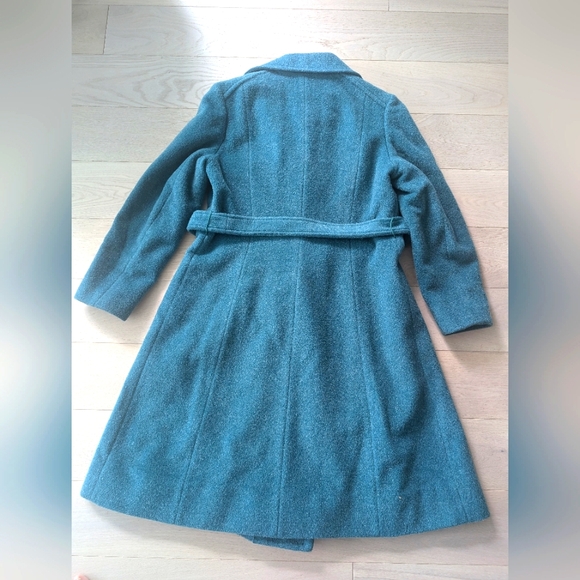 L' authentique Alpacama Royal Button Down Wool Long Green/Teal Coat. - Picture 7 of 7